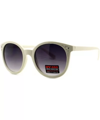 Vintage Round Fashion Sunglasses for Women Cute Horn Rim Design - White - CC1899ZQHX9 $13.95 Round