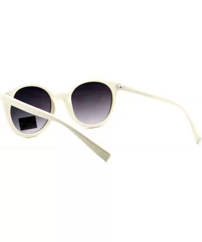 Vintage Round Fashion Sunglasses for Women Cute Horn Rim Design - White - CC1899ZQHX9 $13.95 Round