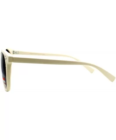 Vintage Round Fashion Sunglasses for Women Cute Horn Rim Design - White - CC1899ZQHX9 $13.95 Round