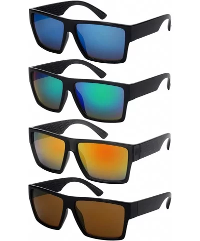 Plastic Rectangular Vintage Square Frame Sunglasses for Men Women 570111 - CS18HA7MZD0 $13.01 Rectangular