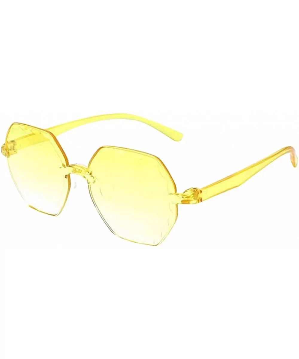 Colorful Frameless Multilateral Shaped Sunglasses Jelly Candy Color Sunglasses for Party Gifts - Yellow - CJ190HUQY20 $13.15 ...