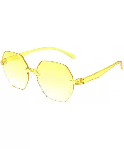 Colorful Frameless Multilateral Shaped Sunglasses Jelly Candy Color Sunglasses for Party Gifts - Yellow - CJ190HUQY20 $13.15 ...