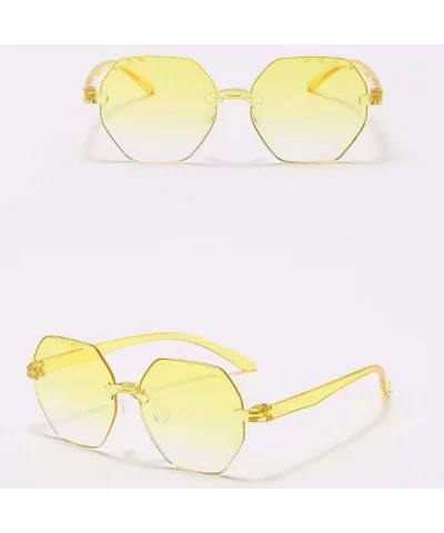 Colorful Frameless Multilateral Shaped Sunglasses Jelly Candy Color Sunglasses for Party Gifts - Yellow - CJ190HUQY20 $13.15 ...