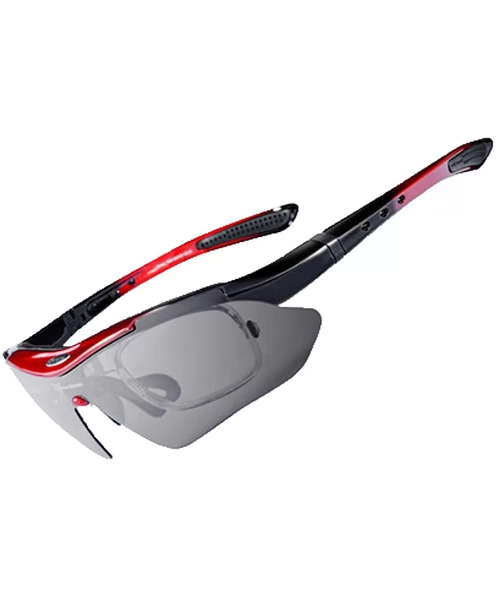 Polarized Sunglasses Interchangeable Cycling Baseball - Red - C8184KC37WW $48.90 Sport