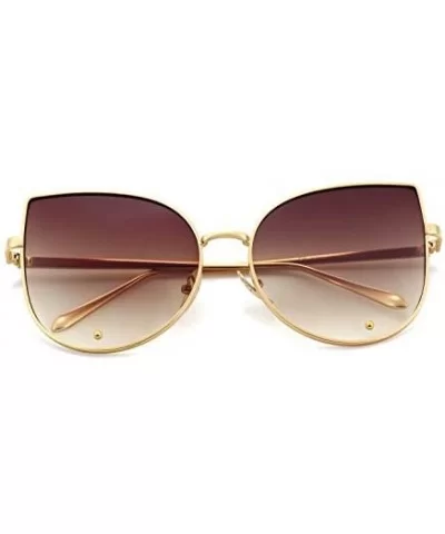 Sale Day Deals Sale Offers-Cat Eye Mirrored Flat Lenses Women Sunglasses - Brown - CE18ECYGW75 $16.20 Cat Eye