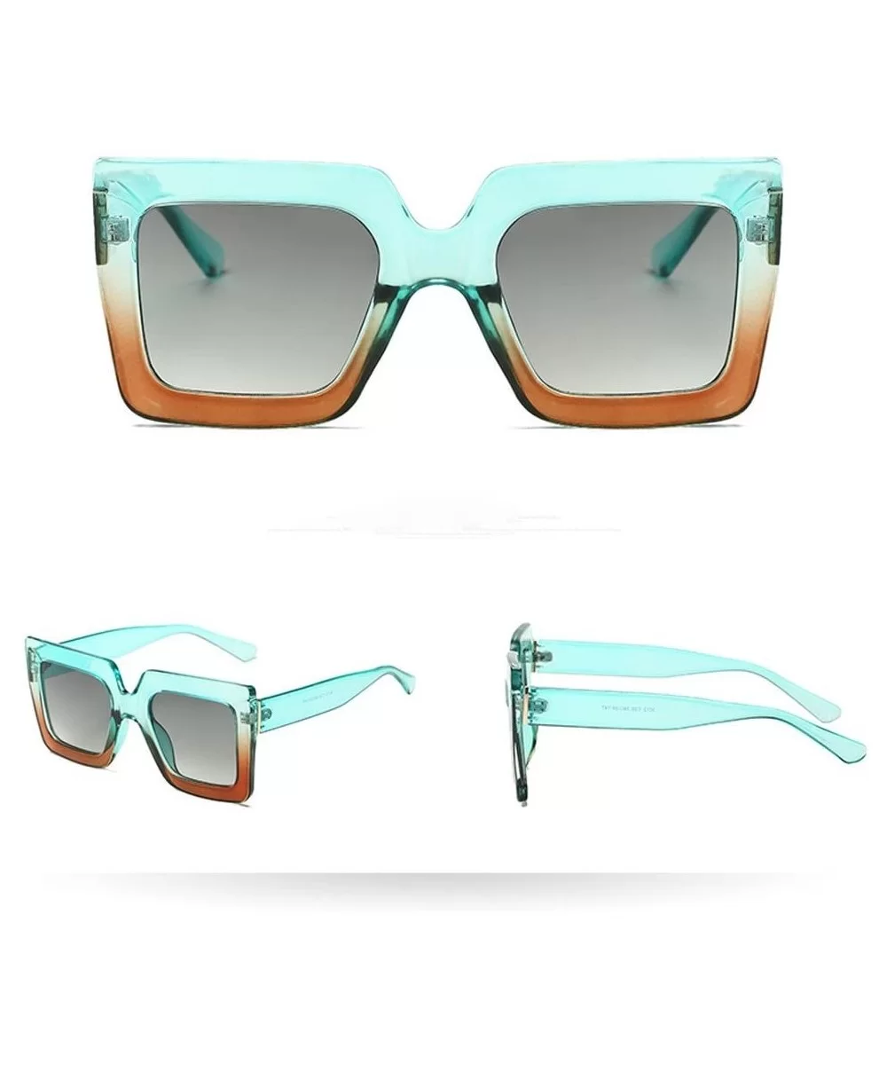 Women Man Vintage Big Frame Square Shape Sunglasses Eyewear Retro Unisex - D - CQ18N84D86N $11.05 Square