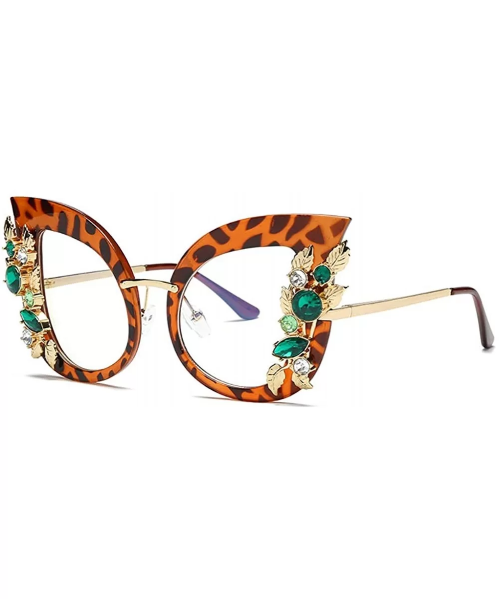 Oversized Cat Eyes Sunglasses Polarized-Fashion Women Diamond Shade Glasses - D - CR190ONTS0D $52.59 Cat Eye