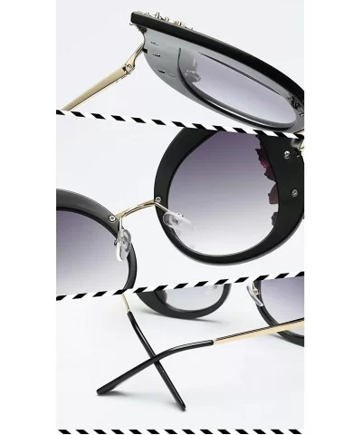 Oversized Cat Eyes Sunglasses Polarized-Fashion Women Diamond Shade Glasses - D - CR190ONTS0D $52.59 Cat Eye