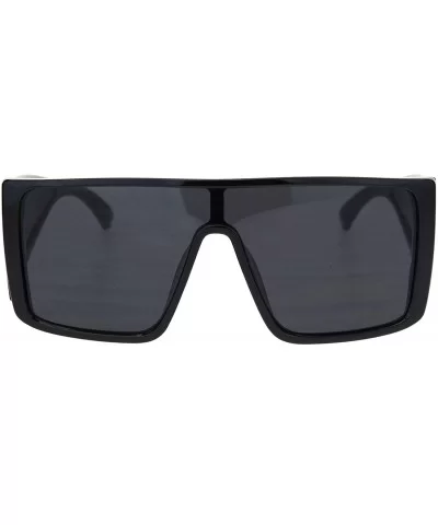 Square Boxy Sunglasses Oversized Shield Style Modern Shades UV 400 - Black - CQ195770W8L $15.96 Shield