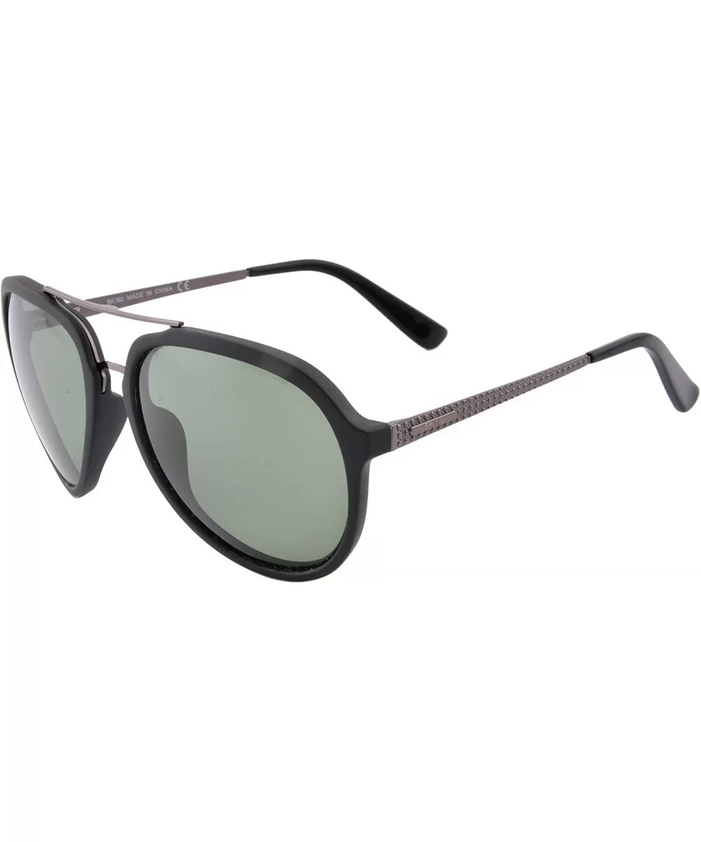 Oversized Frame Men Women Myopia Polarized Glasses Outdoor Sunglasses-PGJS5003 - Matt Black&gun - CU19340LMG0 $53.58 Oversized