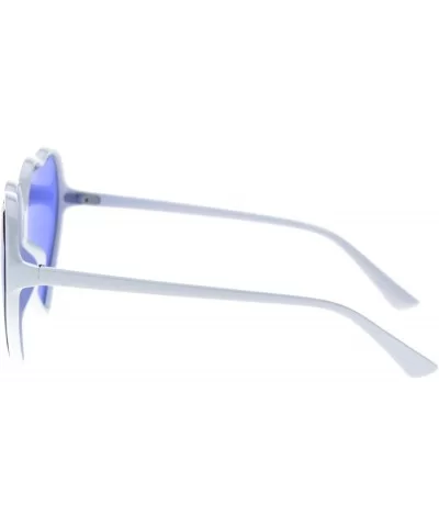 Beveled Diamond Cut Edge Heart Shape Plastic Valentines Sunglasses - White Blue - CS18TDLQ30A $18.01 Round