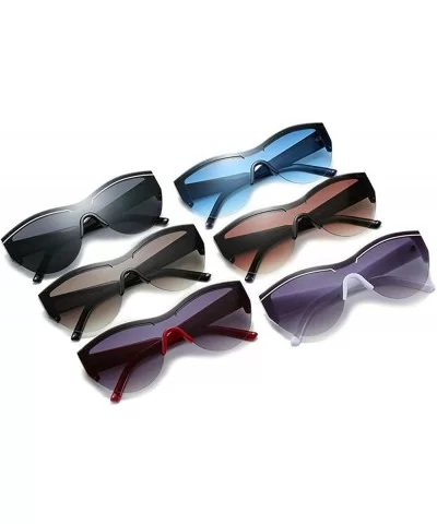 Fashion New One-piece Cat Sunglasses Brand Designer Ultralight Lady Glasses UV400 - Red - C718U2Y02XL $19.60 Goggle