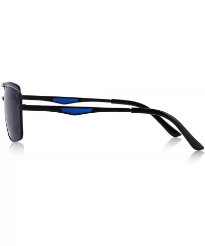 Men Polarized Rectangle Sunglasses For Driving Fishing Sun glasses S8159 - Black - CY18E42ZT5A $19.07 Sport