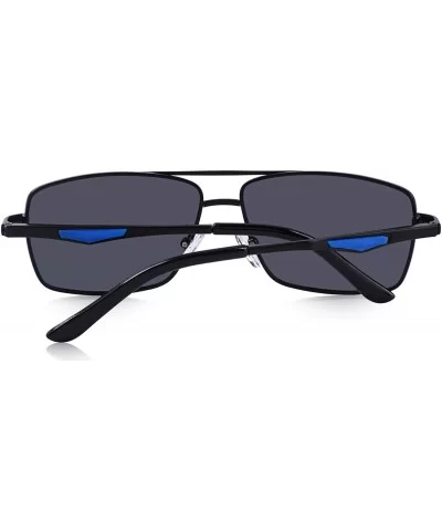 Men Polarized Rectangle Sunglasses For Driving Fishing Sun glasses S8159 - Black - CY18E42ZT5A $19.07 Sport