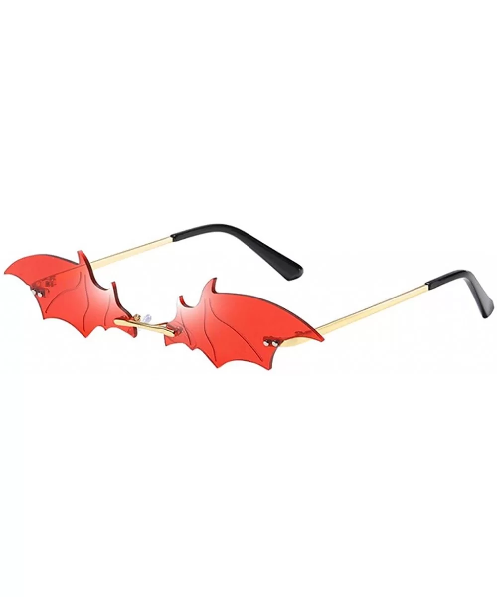 Unisex Funny Bat Shape Retro Sunglasses Vintage Irregular Eyewear Shades - D - CM1908N8II8 $14.99 Aviator