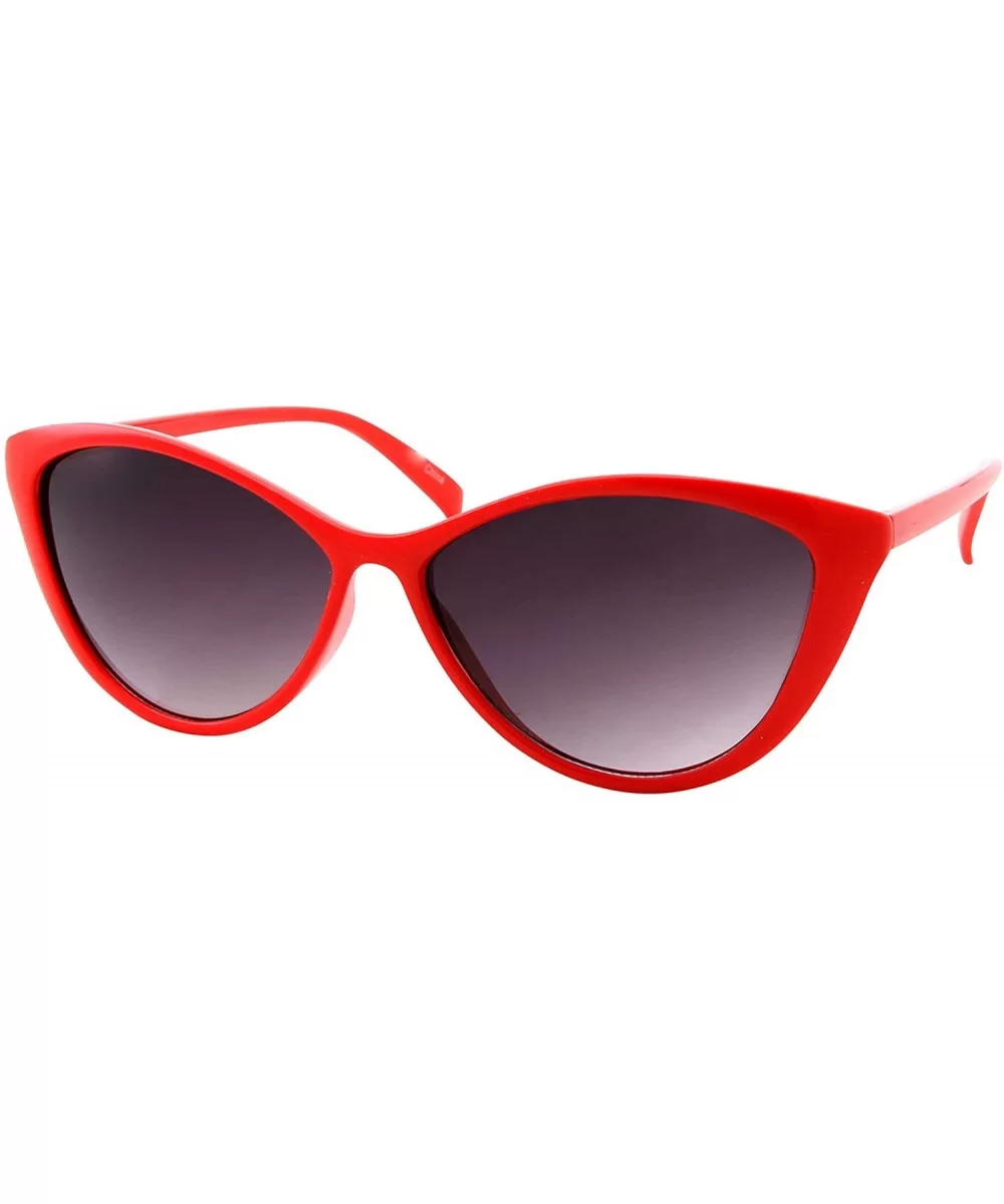 Cat Eye Sunglasses Thin Frame Vintage Retro for Women - Red - CQ18G20XW0A $12.38 Cat Eye