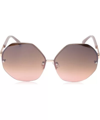 R3268 Semi Rimless Sunglasses Protection - Rose Gold & Nude - CC18O39AH8M $67.41 Square