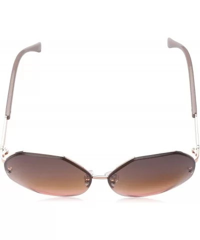 R3268 Semi Rimless Sunglasses Protection - Rose Gold & Nude - CC18O39AH8M $67.41 Square