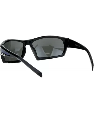 Mens Xloop Sunglasses Wrap Around Frame Bold Fashion Shades UV 400 - Black Blue (Silver Mirror) - CI18QIX2KEW $14.56 Wrap