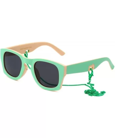 Classic Square Chain Color Sunglasses - Green - C8196XGHAS7 $19.73 Square