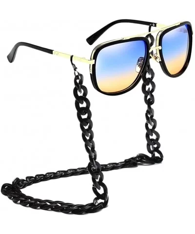 Neck Cord Strap Square Sunglasses Mens Outdoor Activities Keep Glasses On - Blue - CL18CYI65Q0 $37.21 Square