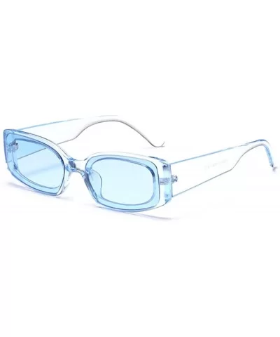 Men's and Women's Retro Square Resin lens Candy Colors Sunglasses UV400 - Blue - CI18NG2KQK5 $12.43 Square