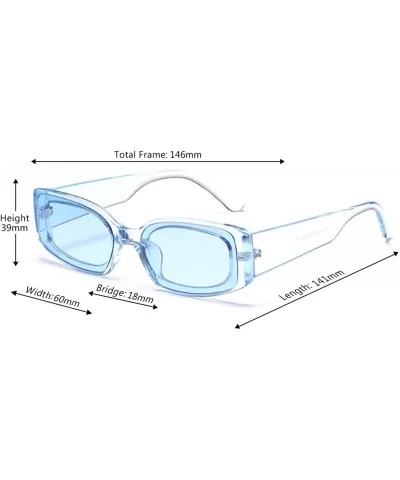 Men's and Women's Retro Square Resin lens Candy Colors Sunglasses UV400 - Blue - CI18NG2KQK5 $12.43 Square