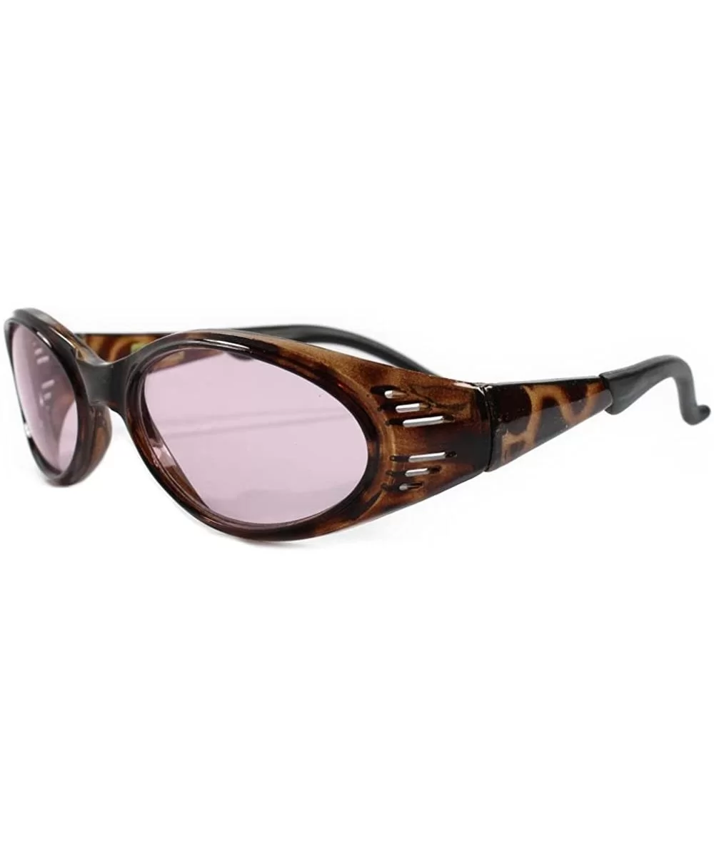 Vintage Old Fashioned Around Sporty Oval Sunglasses - Tortoise / Pink - CQ18ECEHUAW $17.44 Oval