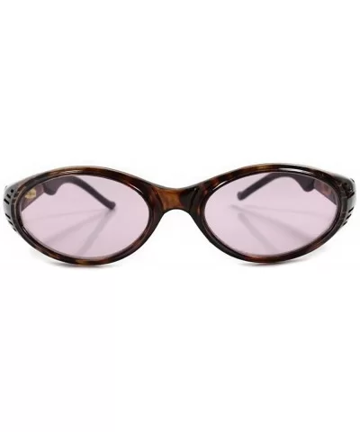 Vintage Old Fashioned Around Sporty Oval Sunglasses - Tortoise / Pink - CQ18ECEHUAW $17.44 Oval