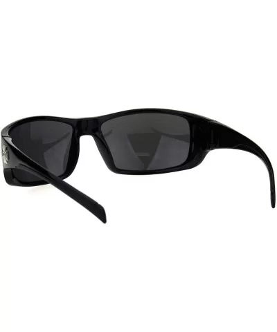 90s Classic Mens Biker Gangster Plastic Sunglasses - All Black - C618HZ3HIY7 $12.72 Rectangular