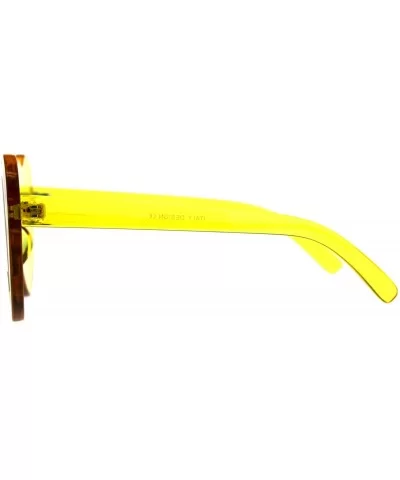 Monoblock Heart Shape Sunglasses Womens Fashion Shades UV 400 - Yellow - CF18DKLORQA $17.91 Oversized