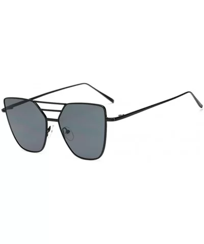 Fashion Mens Women Vintage Irregular Glasses Aviator Mirror Sunglasses - Black - CF18C5DREQC $12.14 Aviator