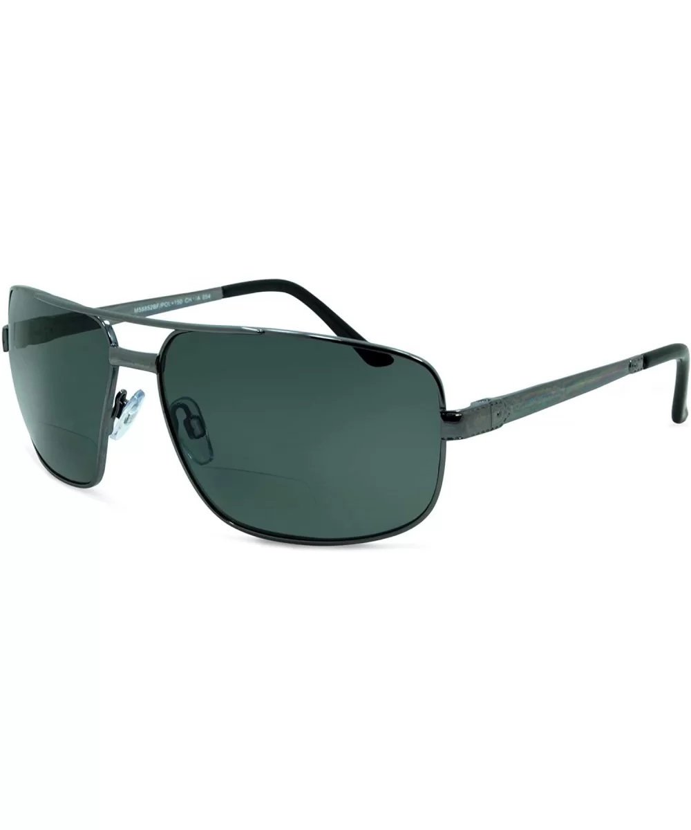 Just Chillin Polarized Nearly Invisible Line Bifocal Sunglasses - Pewter - CU11NBNTDIF $66.30 Rectangular