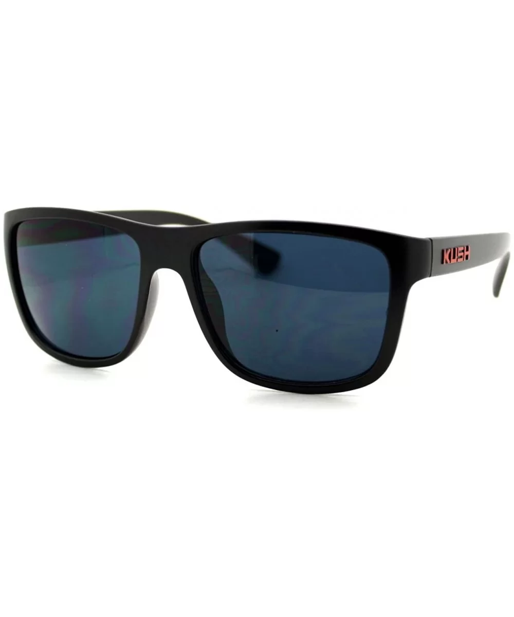 KUSH Sunglasses Square Rectangular Black Frame Unisex Dark Lens - Black Red - C81258TPADZ $11.99 Rectangular