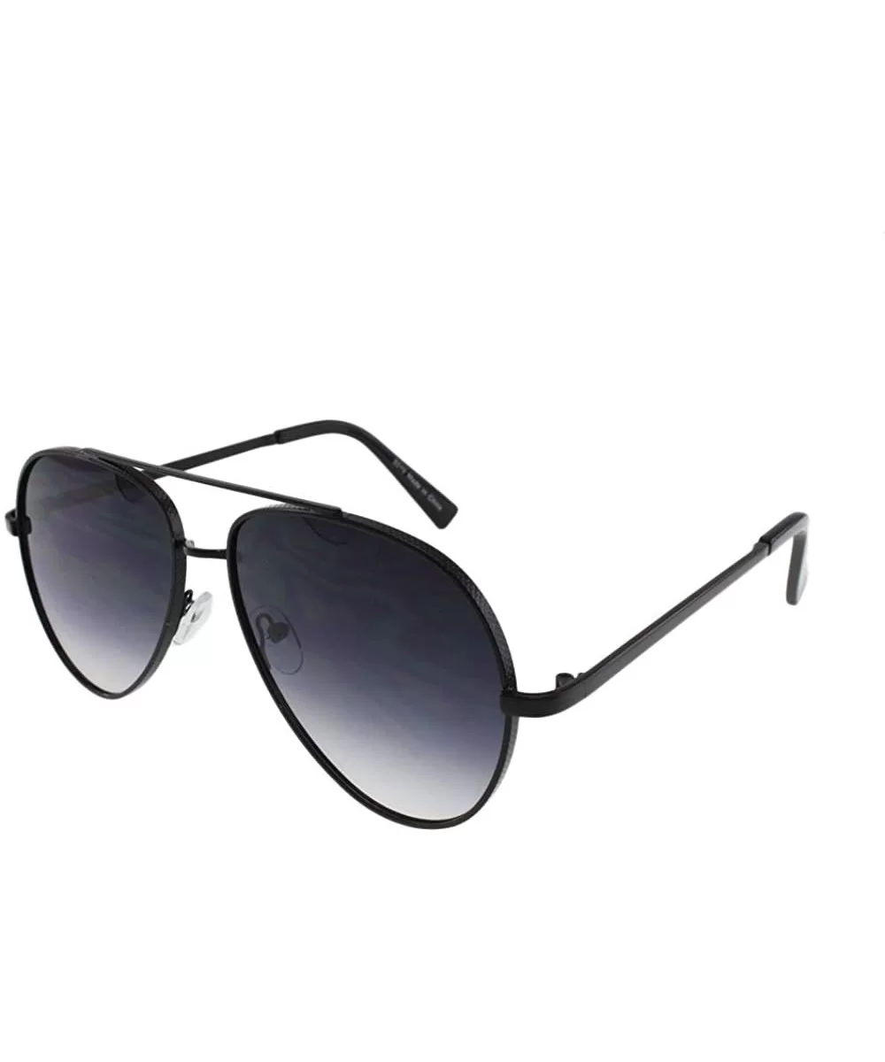 Jaxon - Textured Metal Frame Aviator Sunglasses - Blacksmoke - CZ18ROZTACX $17.97 Aviator