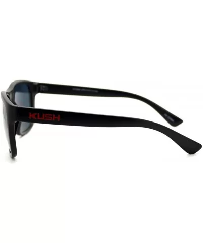 KUSH Sunglasses Square Rectangular Black Frame Unisex Dark Lens - Black Red - C81258TPADZ $11.99 Rectangular