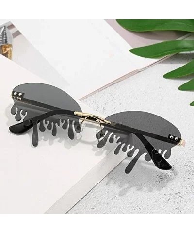 2020 New Rimless Sunglasses Women Unique Tears Shape Shades Sun Glasses Eyewear with Glasses Case - Pink - CA199ASRLMQ $17.72...