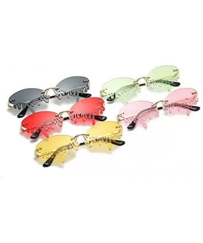 2020 New Rimless Sunglasses Women Unique Tears Shape Shades Sun Glasses Eyewear with Glasses Case - Pink - CA199ASRLMQ $17.72...