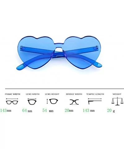 Women Rimless Sunglasses Mirror Candy Color Integrated Transparent Eyewear - Blue - C019358W2KT $19.08 Rimless