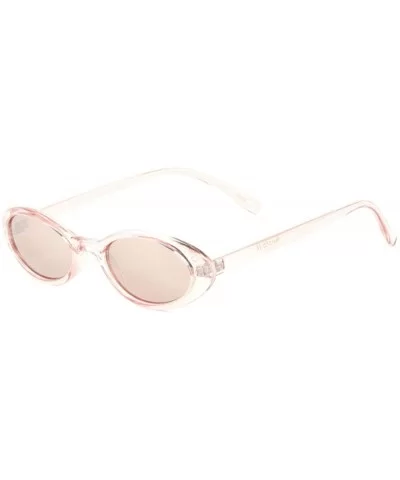 Wide Retro Oval Crystal Color Sunglasses - Pink - CS198EC488K $20.09 Oval