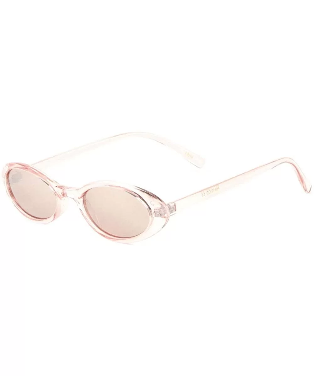 Wide Retro Oval Crystal Color Sunglasses - Pink - CS198EC488K $20.09 Oval