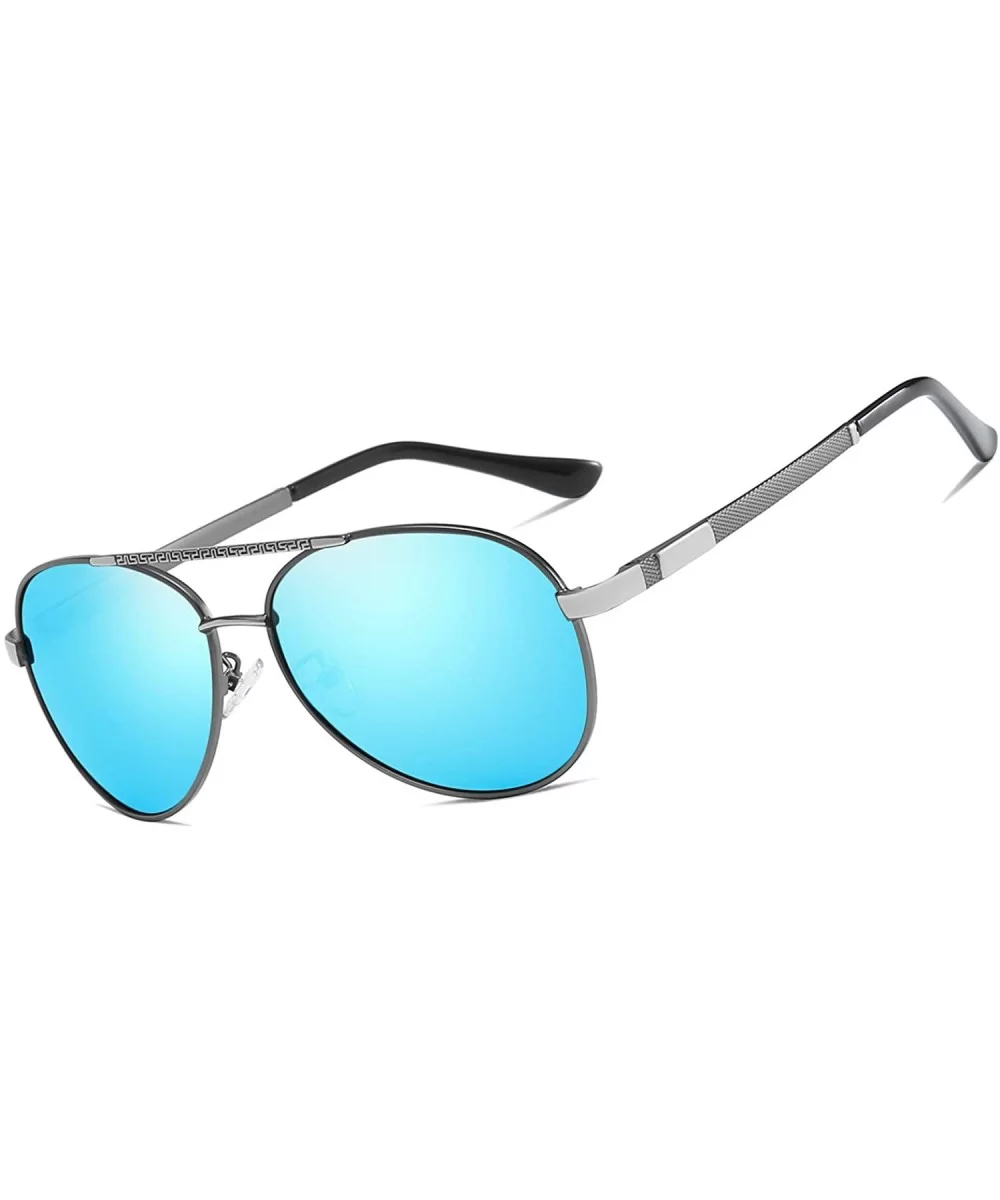 Polarized Avaitor Sunglasses for Men Driving Wayfarer Sun Glasses Women - Grey Blue - CJ194Z84DGC $22.80 Sport