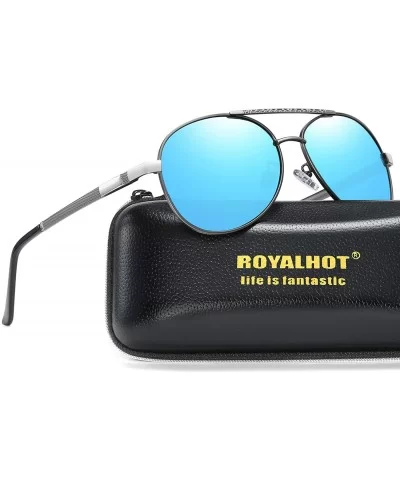 Polarized Avaitor Sunglasses for Men Driving Wayfarer Sun Glasses Women - Grey Blue - CJ194Z84DGC $22.80 Sport