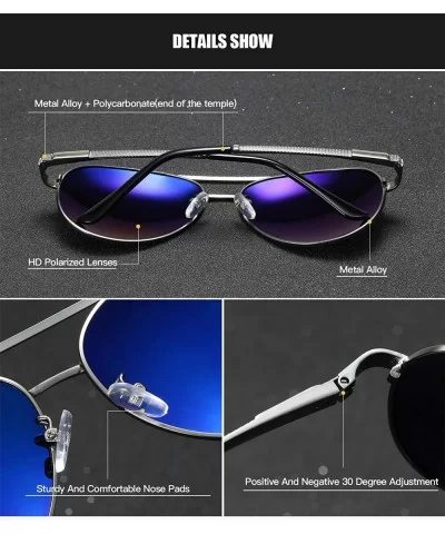 Polarized Avaitor Sunglasses for Men Driving Wayfarer Sun Glasses Women - Grey Blue - CJ194Z84DGC $22.80 Sport