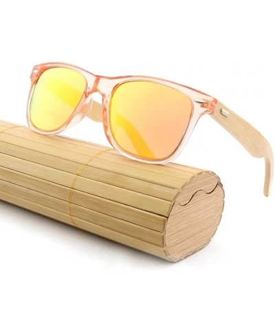 2018 Bamboo Sunglasses Wooden Wood Retro Vintage Summer Glasses for Men Women - T - C818EM3SDYM $12.66 Goggle