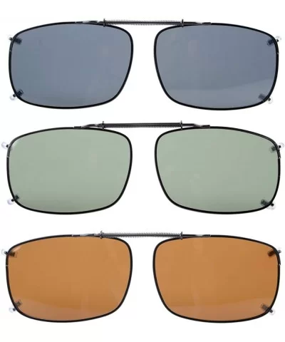 Clip On Sunglasses Polarized Lens Width 2.3 Inches - Mix - CS12N5S84HJ $26.11 Aviator