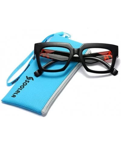 Anti-Blue Blocker Light Square Reading Glasses w/Leopard Arms - Anti Blue - Black - CD18YKUOE5C $23.74 Butterfly