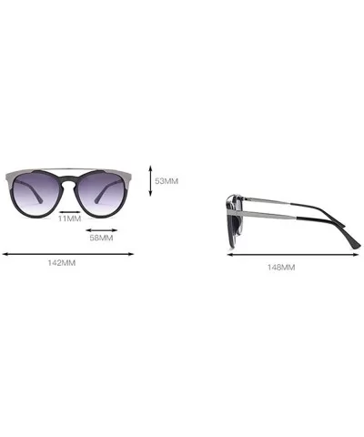 New fashion luxury metal frame trend brand designer double nose beam unisex sunglasses UV400 - Black Silver - CC18M97H8OY $17...