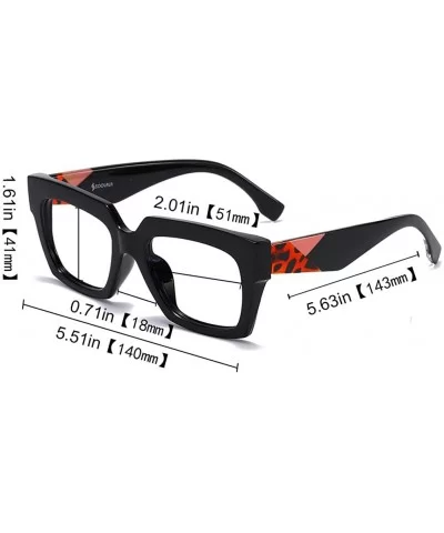 Anti-Blue Blocker Light Square Reading Glasses w/Leopard Arms - Anti Blue - Black - CD18YKUOE5C $23.74 Butterfly