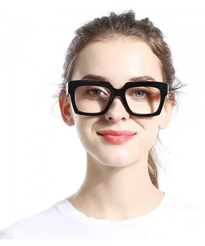 Anti-Blue Blocker Light Square Reading Glasses w/Leopard Arms - Anti Blue - Black - CD18YKUOE5C $23.74 Butterfly